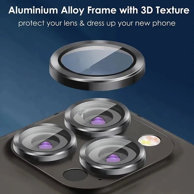 3-2PCS Camera Lens Protector For iPhone 17 Pro Max 17Pro 17Air Metal Ring Protector Glass For iPhone 14 15 16 ProMax Camera Lens