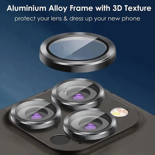3-2PCS Camera Lens Protector For iPhone 17 Pro Max 17Pro 17Air Metal Ring Protector Glass For iPhone 14 15 16 ProMax Camera Lens