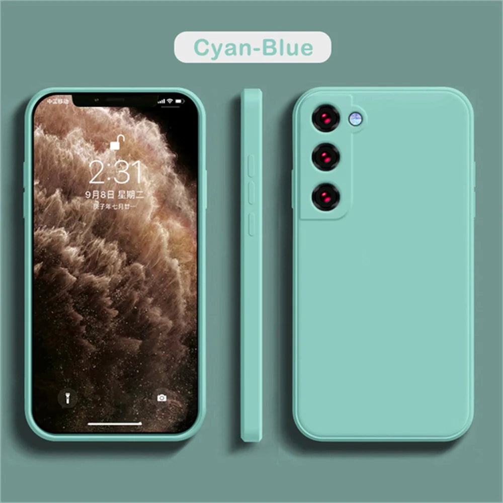 luxury Liquid Silicone Case for Samsung S25 S24 Galaxy S20 S21 S22 S23 FE Plus Note10 20 A52 A31 A41 A71 A51 A72 A70 A50 Coque