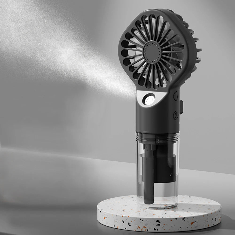 Portable Humidifier Fan Mini Handheld Mist Fan Portable USB Rechargeable Handheld Fan with Humidifier Mini Water Spray Hand Fan